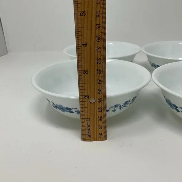 Pioneer Woman Corelle Evie Blue Soup Cereal Bowls Set Of 4 White Floral Lot 2 - Picture 8 of 14
